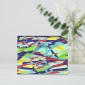 Chaos in Form Digital Art Postcard - Blau Postkarte (Stehend Vorderseite)