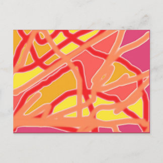 Chaos in Form Digital Art Postcard - Rosa Postkarte