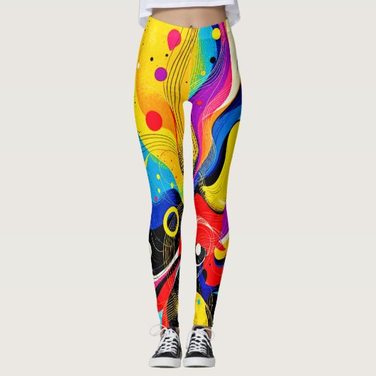 Chaos in Harmonie Kunst Leggings (Vorderseite)