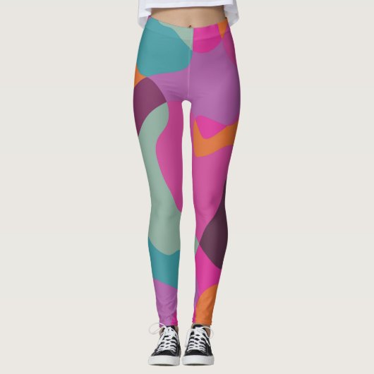 Chaos in Retrofarben Leggings (Vorderseite)