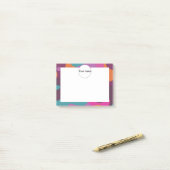 Chaos in Retrofarben Post-it Klebezettel (Auf Schreibtisch)