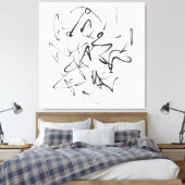 Chaos in Tinte - Abstraktion expressiver Linien Leinwanddruck (Insitu (Schlafzimmer))