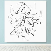 Chaos in Tinte - Abstraktion expressiver Linien Leinwanddruck (Insitu (Holzboden))