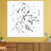 Chaos in Tinte - Abstraktion expressiver Linien Leinwanddruck (Insitu (Wohnzimmer))