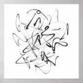 Chaos in Tinte - Abstraktion expressiver Linien Poster (Vorne)