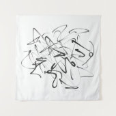 Chaos in Tinte - Abstraktion expressiver Linien Wandteppich (Vorderseite (Horizontal))