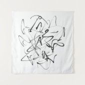 Chaos in Tinte - Abstraktion expressiver Linien Wandteppich (Vorderseite)