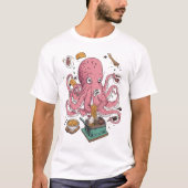 Chaos Kitchen Desaster Koch Funny Octopus Sushi T-Shirt (Vorderseite)