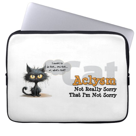 Chaos Kitty Laptop Sleeve: Not Sorry Laptopschutzhülle (Vorderseite)