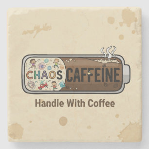 Chaos & Koffein Lustiges Erziehen Mütterliches Leb Steinuntersetzer
