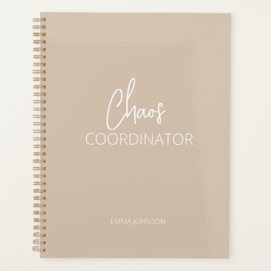Chaos-Koordinator | Beige Tan Planner Planer (Vorderseite)