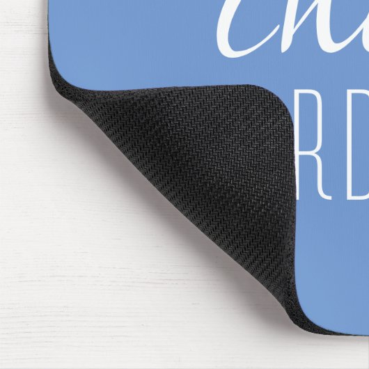 Chaos-Koordinator Blauer Typografischer Text Mousepad (Ecke)