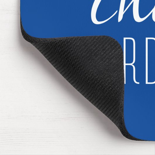 Chaos-Koordinator Blauer Typografischer Text Mousepad (Ecke)