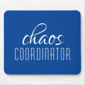 Chaos-Koordinator Blauer Typografischer Text Mousepad (Vorne)