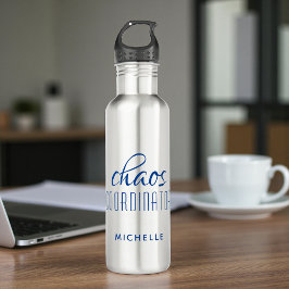 Chaos-Koordinator Blue Typografy Personalisiert Edelstahlflasche