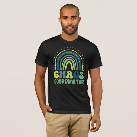 Chaos-Koordinator Boho Rainbow-Lehrer Spaß T-Shirt (Vorne ganz)
