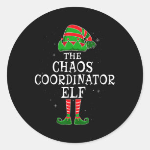 Chaos-Koordinator Elf Group Matching Family Christ Runder Aufkleber