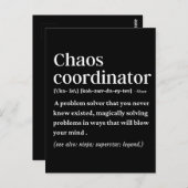 Chaos-Koordinator Funny Definition Postkarte (Vorne/Hinten)