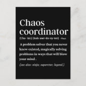 Chaos-Koordinator Funny Definition Postkarte (Vorderseite)