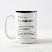 Chaos-Koordinator Funny Manager Definition Zweifarbige Tasse (Links)