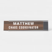 Chaos-Koordinator Funny Novelty Personalisiert Schreibtischnamensplakette (Vorderseite )