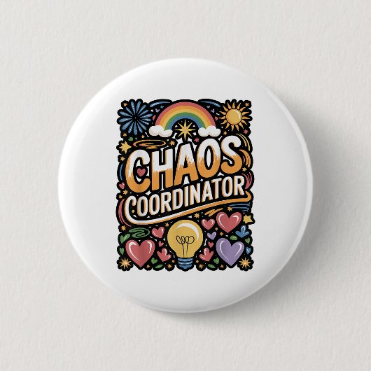 Chaos-Koordinator Funny Zitat Button (Vorderseite)