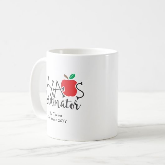 Chaos-Koordinator-Geschenk für Lehrer Kaffeetasse (Vorderseite Links)