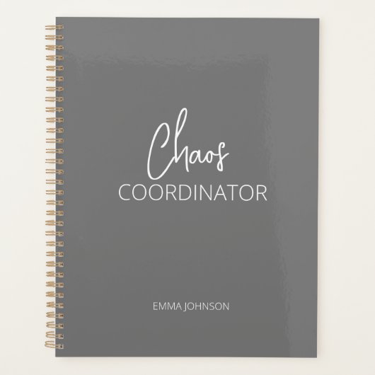 Chaos-Koordinator | Grauer Personalisierter Planer (Vorderseite)