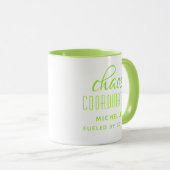 Chaos-Koordinator Green Typografy Personalisiert Tasse (VorderseiteRechts)