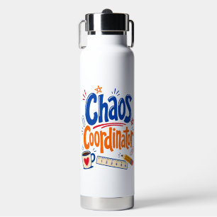 Chaos-Koordinator Lehrer Zurück zur Schule Design Trinkflasche