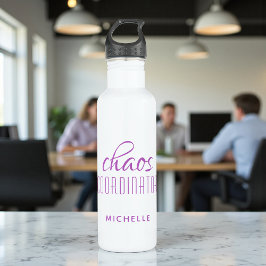 Chaos-Koordinator Lila Typografie Personalisiert Edelstahlflasche