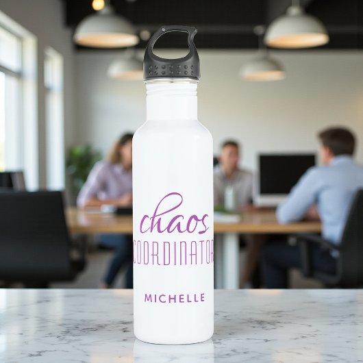 Chaos-Koordinator Lila Typografie Personalisiert Edelstahlflasche