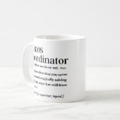 Chaos-Koordinator lustige Definition Kaffeetasse (Vorderseite Links)