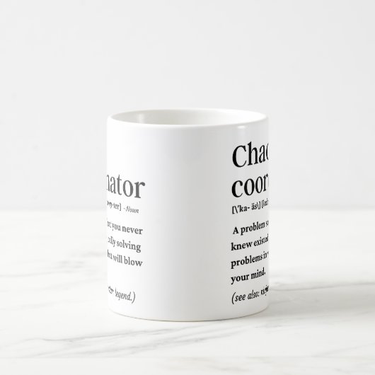 Chaos-Koordinator lustige Definition Kaffeetasse (Mittel)