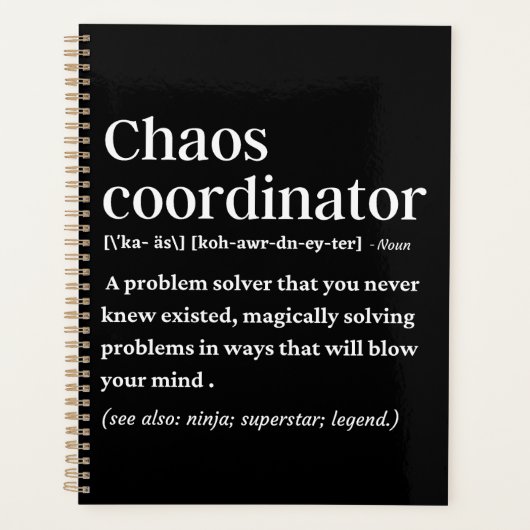 Chaos-Koordinator lustige Definition Planer (Vorderseite)