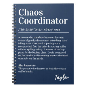 Chaos-Koordinator Lustige Wörterbuch-Definition Notizblock
