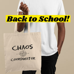 Chaos-Koordinator Lustiger Lehrer zum neuen Schulj Tragetasche