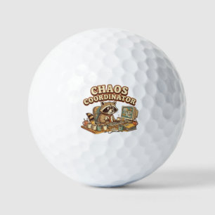 Chaos-Koordinator Lustiger Überarbeiteter Waschbär Golfball