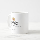 Chaos-Koordinator-Mama-Königin | addieren Namen Kaffeetasse (Vorderseite Links)