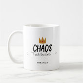 Chaos-Koordinator-Mama-Königin | addieren Namen Kaffeetasse (Links)