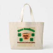 Chaos-Koordinator - Mit Glück und Kaffee angetrieb Jumbo Stoffbeutel (Rückseite)