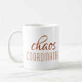 Chaos-Koordinator Modernes Brown Script Kaffeetasse (Links)