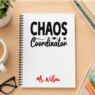 Chaos-Koordinator Notizbuch – Lustiger Lehrer-Spru Notizblock