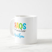 Chaos-Koordinator-Notizbuch – Lustiger Lehrerzitat Kaffeetasse (Vorderseite Links)