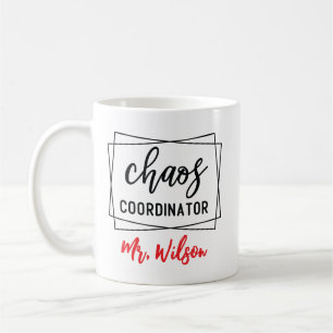 Chaos-Koordinator Notizbuch – Lustiger Lehrerzitat Kaffeetasse