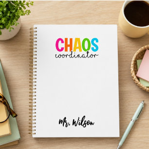 Chaos-Koordinator-Notizbuch – Lustiger Lehrerzitat Planer