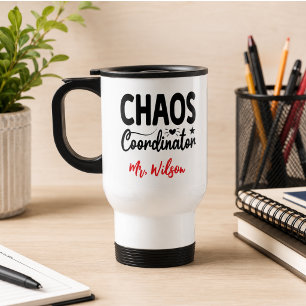 Chaos-Koordinator-Notizbuch – Lustiger Lehrerzitat Reisebecher