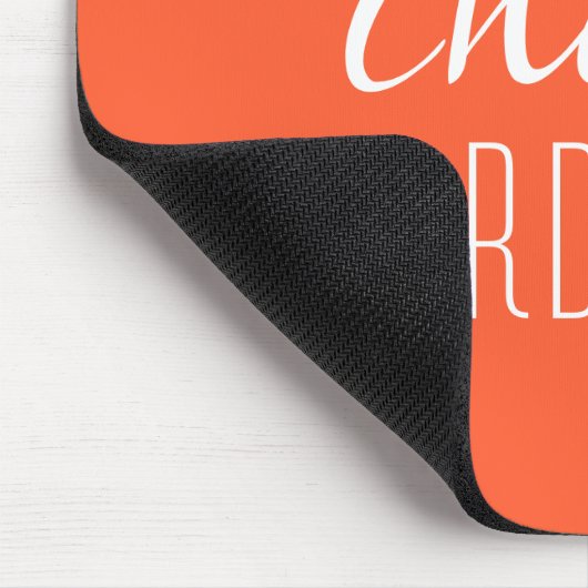 Chaos-Koordinator Orange Typografischer Text Mousepad (Ecke)