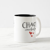 Chaos-Koordinator Parenting lustig Zweifarbige Tasse (VorderseiteRechts)