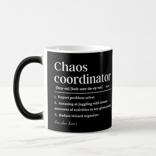 Chaos-Koordinator Personalisiert Funny Definition Verwandlungstasse (Links)